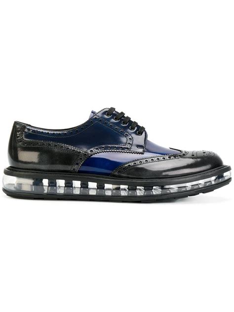 Timeless Oxford Style: Men's Prada Oxford Shoe Blue Black With 